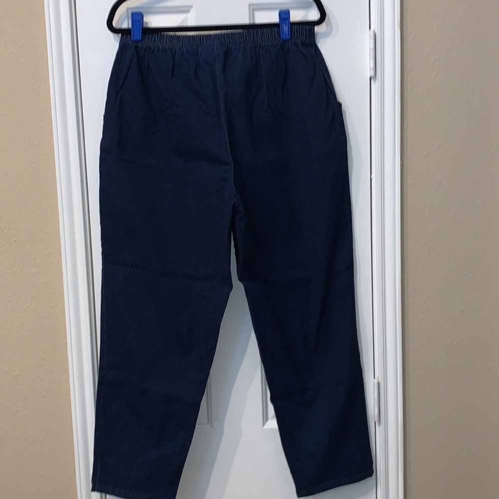 ✅DENIM & CO. DARK BLUE JEANS WITH POCKETS & ELASTIC WAISTBAND   SIZE P1X